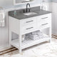Wavecrest Contemporary White 48" Vanity, Boulder Cultured Marble Vanity Top
