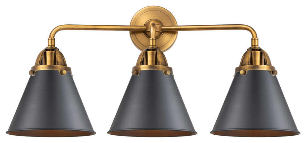 Innovations 288-3W-BB-M13-BK-LED 3 Light Vanity Light, Brushed Brass
