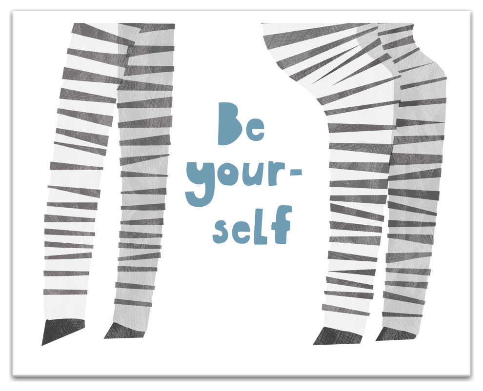 Be Yourself Zebra 20x16 Canvas Wall Art