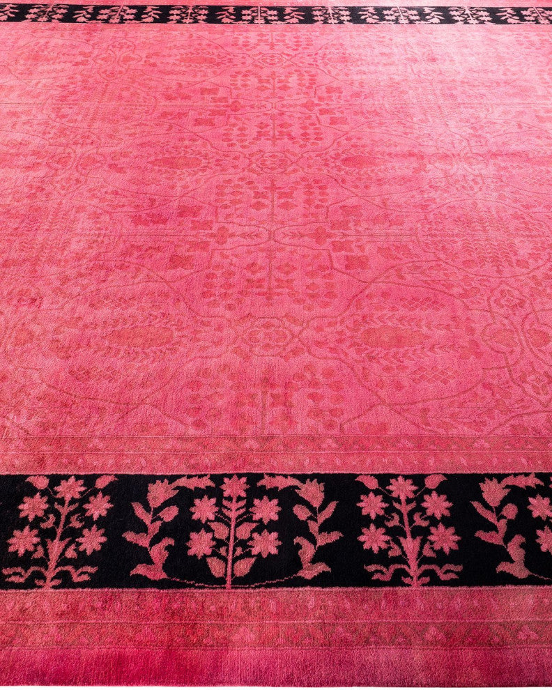 Overdyed, One-of-a-Kind Hand-Knotted Area Rug Pink, 10'1"x13'6"