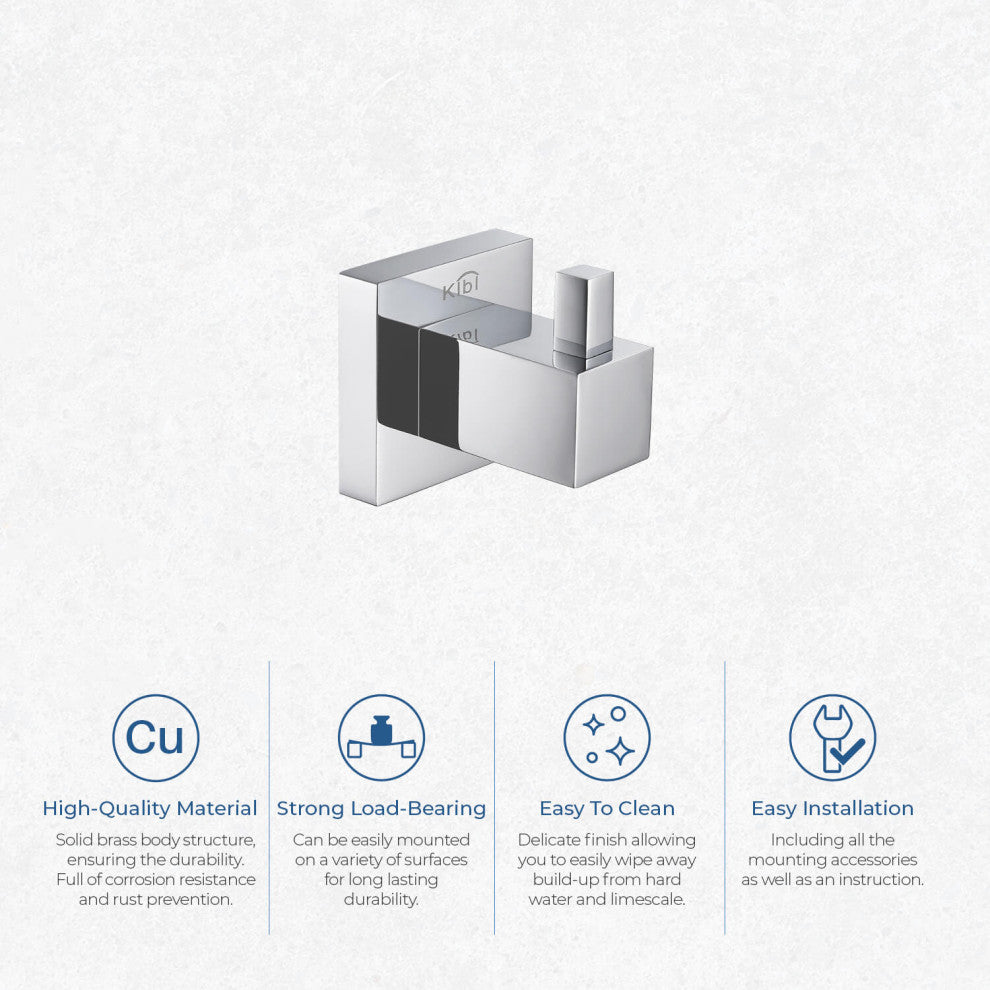 Cube Bathroom Robe Hook KBA1501, Chrome