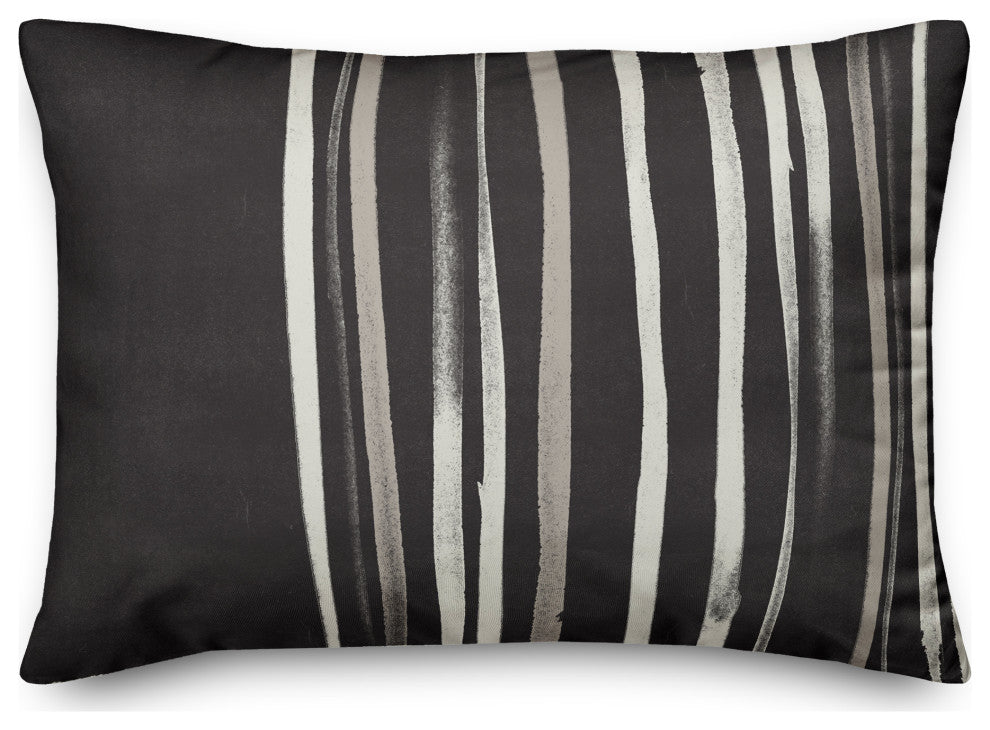 Black Thin Stripes 14x20 Indoor/Outdoor Pillow