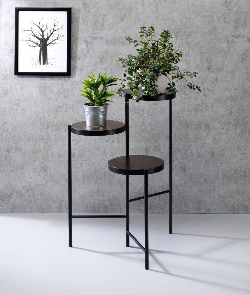 Namid Plant Stand, Walnut and Black