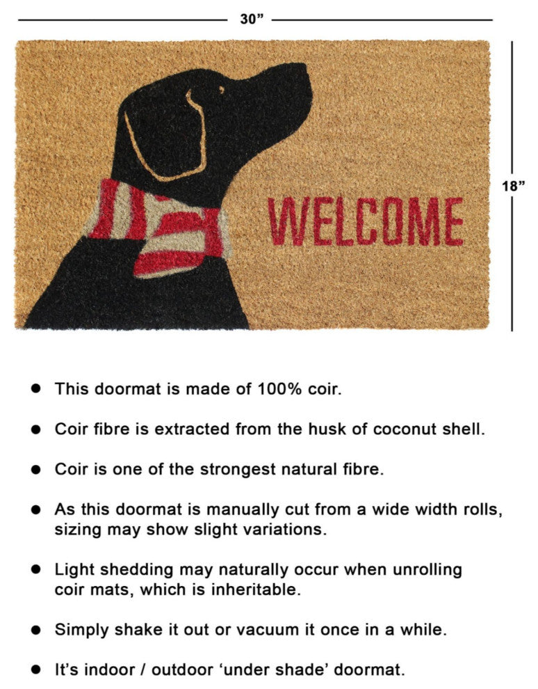 Red Machine Tufted Welcome Dog Doormat, 18" x 30"