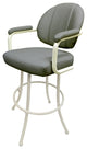M-70 Swivel Stool With Metal Frame, Gray, White, 34"