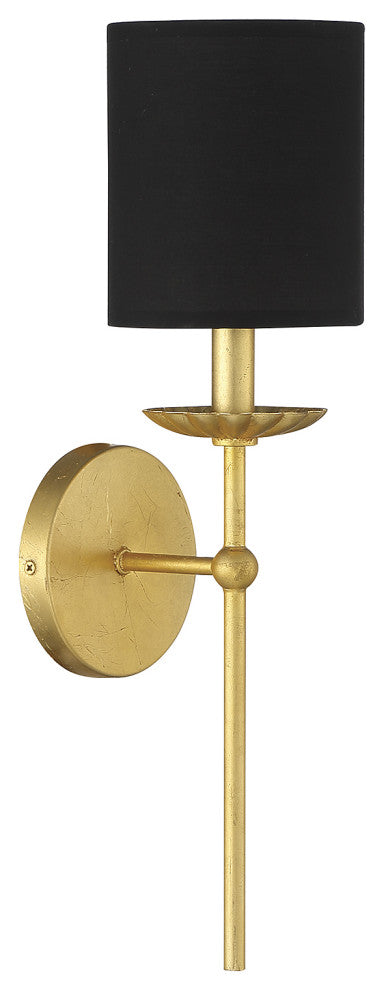 1-Light Wall Sconce, Matte Black, True Gold