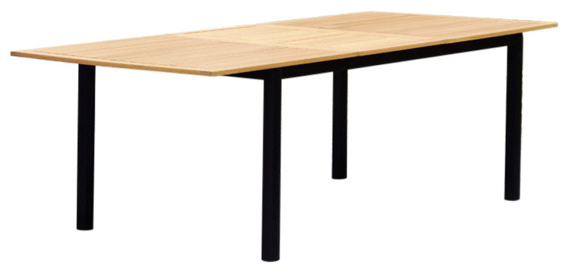 Amazonia Teak Finish and Aluminum Bora Rectangular Extendable Patio Dining Table