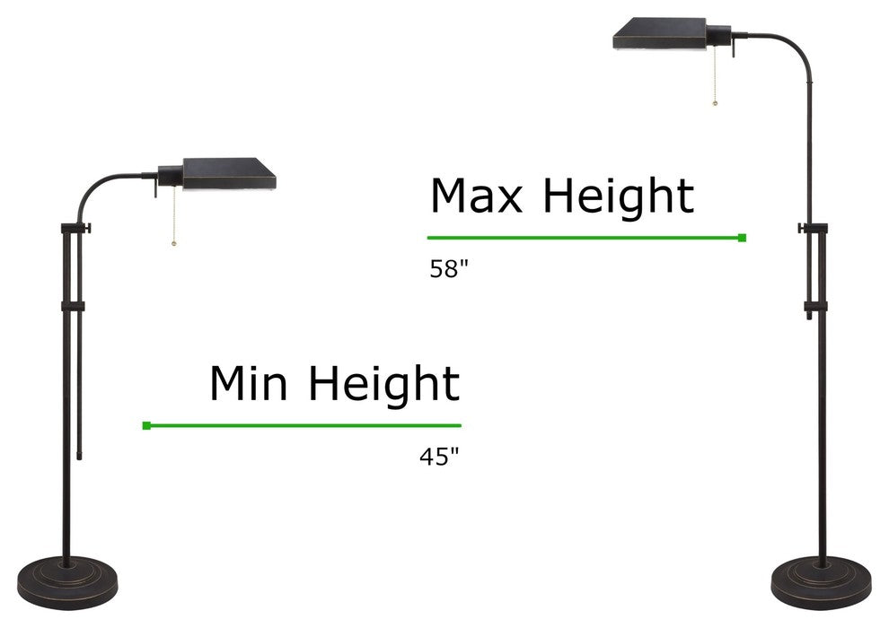 Kira Home Prescott 58" Adjustable Standing Pharmacy Floor Lamp, Includes 6W LED,