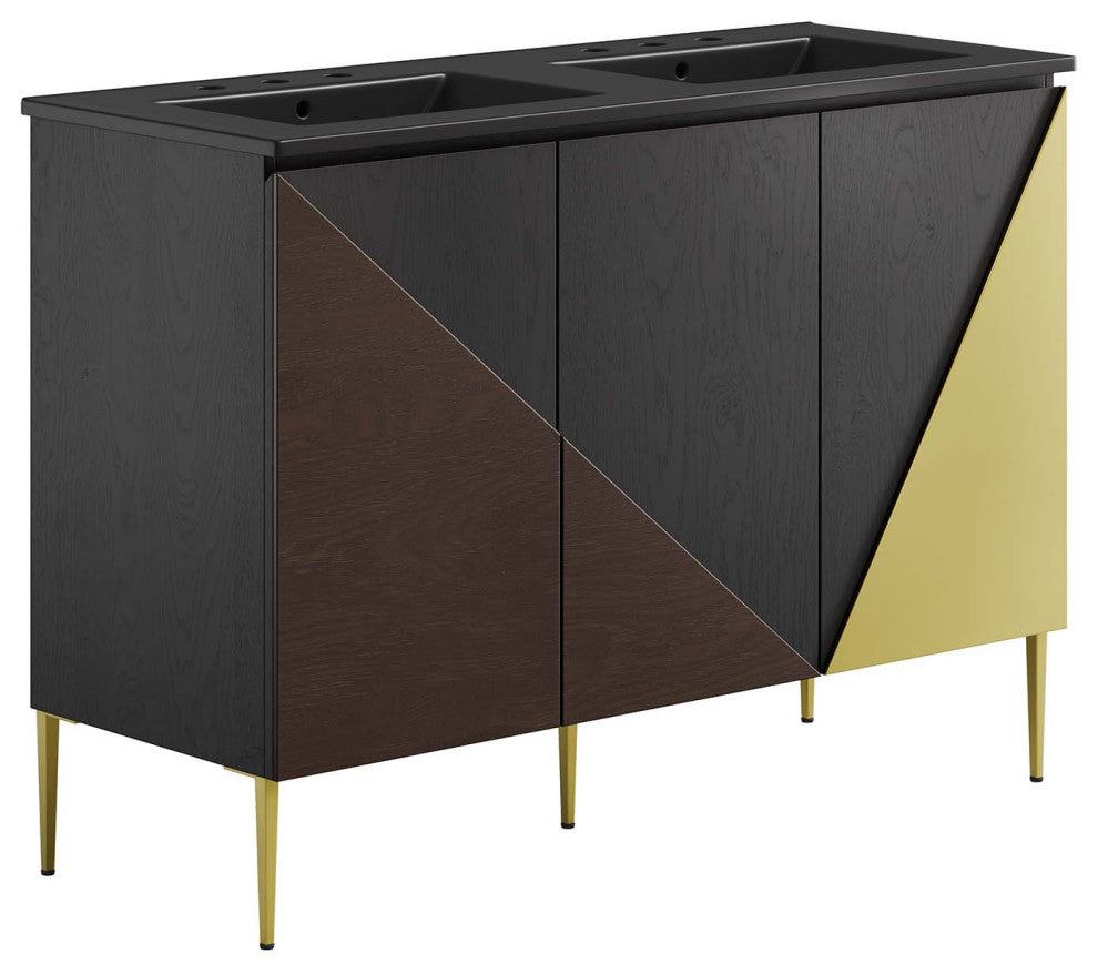 Alchemist 48" Double Sink Bathroom Vanity - Black Black