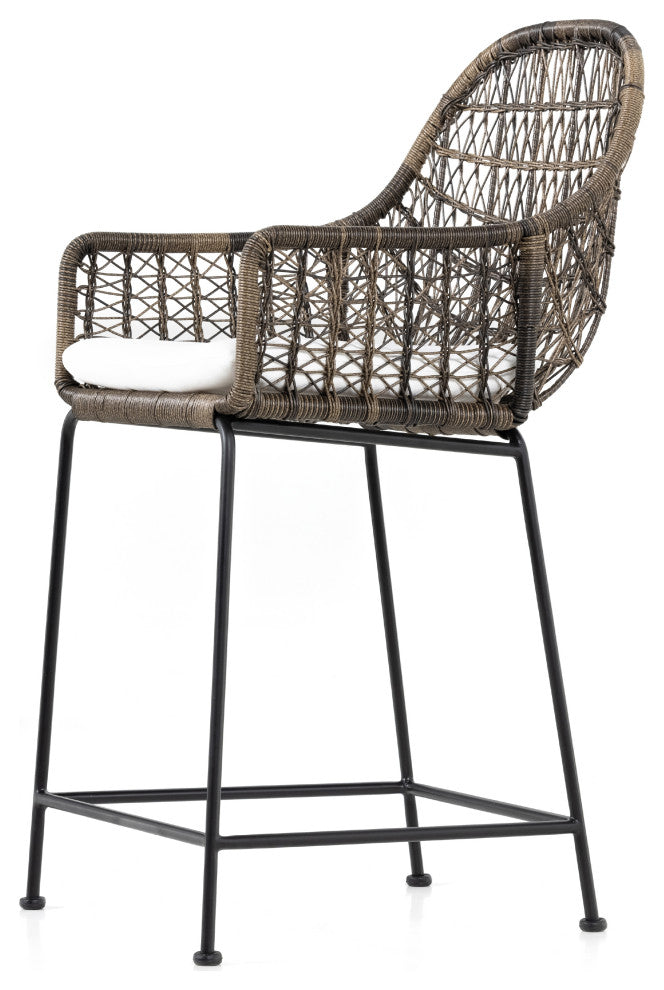 Bandera Outdoor Stool WithCshn-Grey-Countr