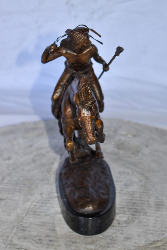 Cheyenne Remington Replica Bronze Statue on a  Marble Size: 12" x 4" x 12"H