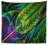Green Stained Glass Texture Abstract Wall Tapestry, 80"x68"