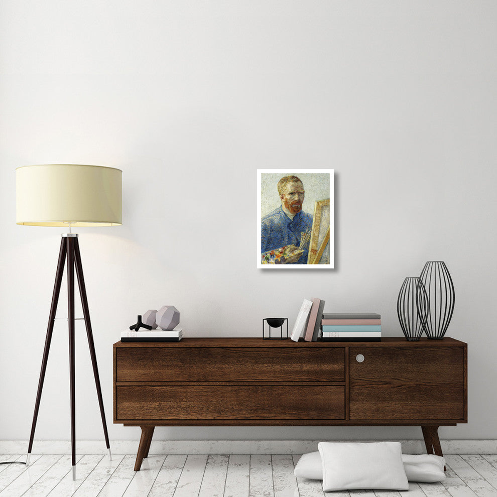 "Self Portrait in Front of Easel" Print by Vincent Van Gogh, 19"x24"