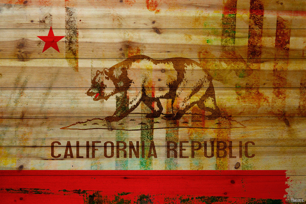 "Cali" Wall Art on Wood, 36"x24"