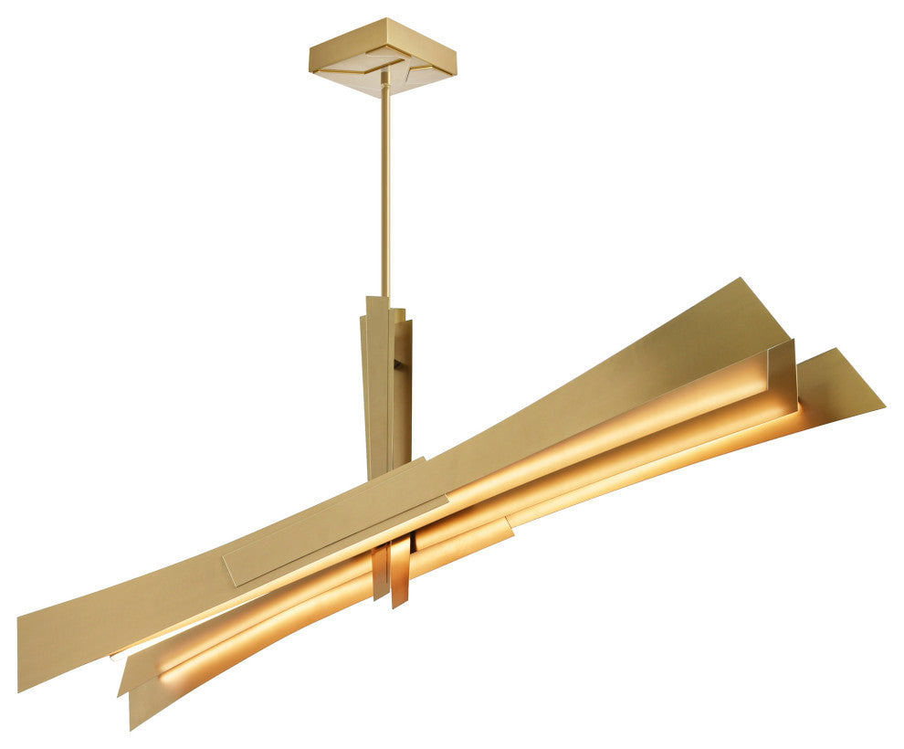 Solara Integrated LED Chandelier, Brass, 72 Inches