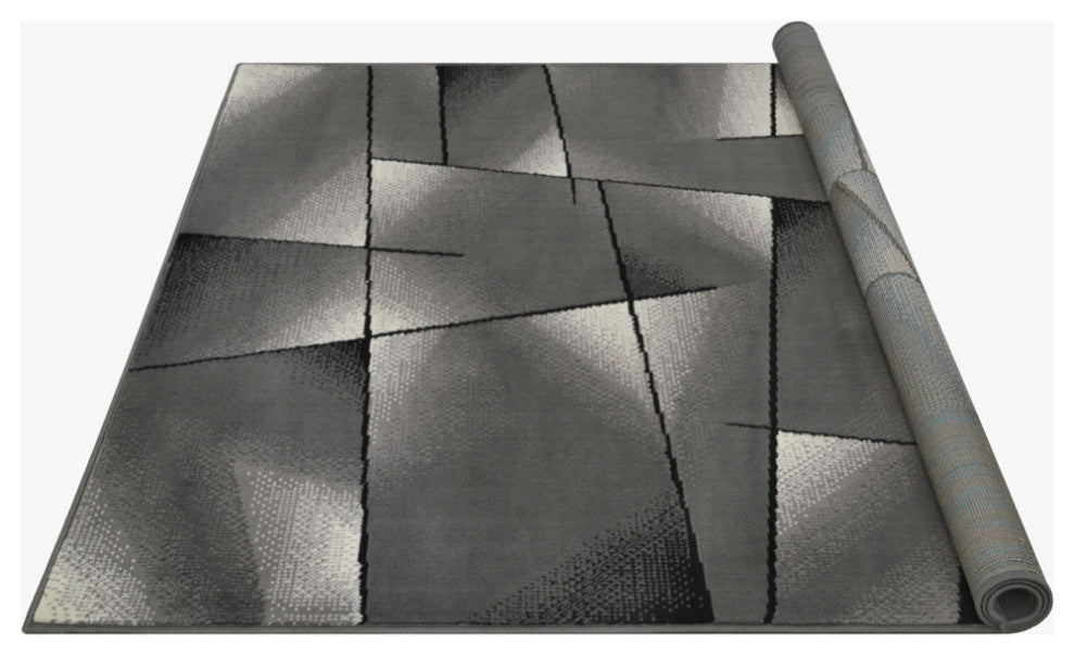 Modern Accent Rug, Gray, 10'5"x7'6"