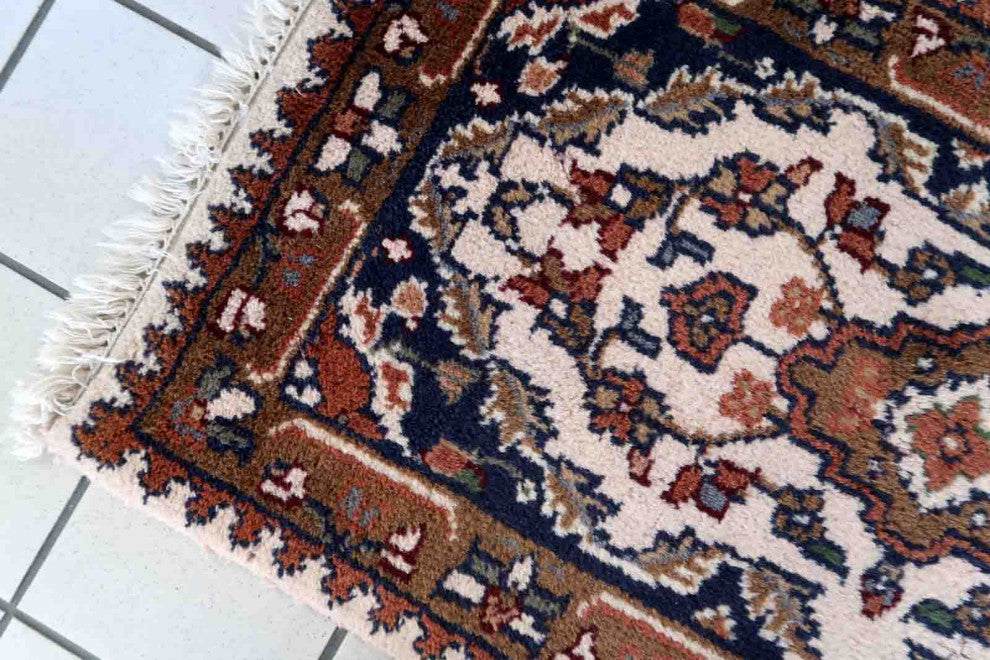 Handmade Vintage Persian Hamadan Rug 1.9'x3.1', 60cmx97cm 1970s