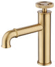 Deck Mounted Single Hole Bathroom Sink Faucet, Brushed Gold