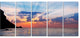 Beautiful Raising Sun and Mountains, Landscape Canvas Art, 60"x28", 5 Panels