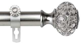 Bailey 1" Curtain Rod, Satin Nickel, 28-48"