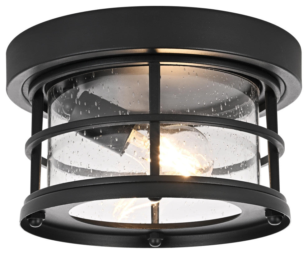 Home Living 10" Outdoor Flush Mount, Black