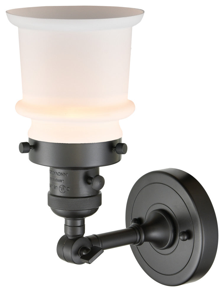 Small Canton 1-Light Sconce, Oil Rubbed Bronze, Matte White