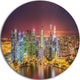 Singapore Skyline View Of Marina Bay, Cityscape Round Wall Art, 23"