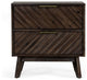 Classic Chevron Dark Brown Nightstand with Two Drawers