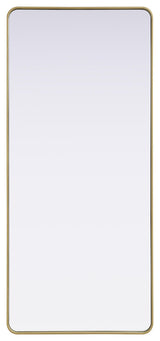Home Living Contour Metal Rectangle Mirror 32x72, Brass