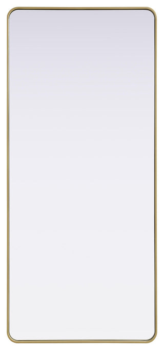 Home Living Contour Metal Rectangle Mirror 32x72, Brass