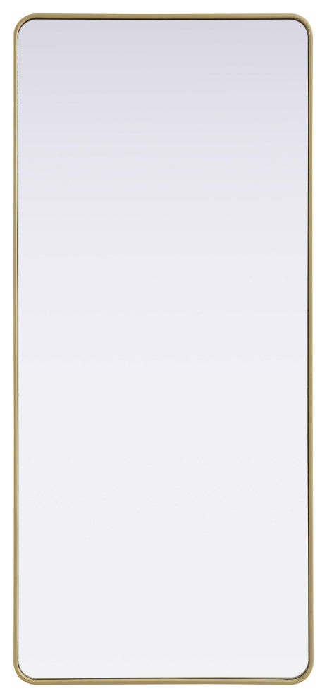 Home Living Contour Metal Rectangle Mirror 32x72, Brass