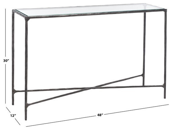 Safavieh Couture Jessa Forged Metal Rectangle Console Table, Black