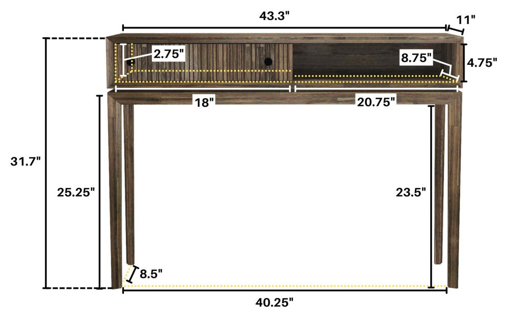 West 43" Wide Console Table