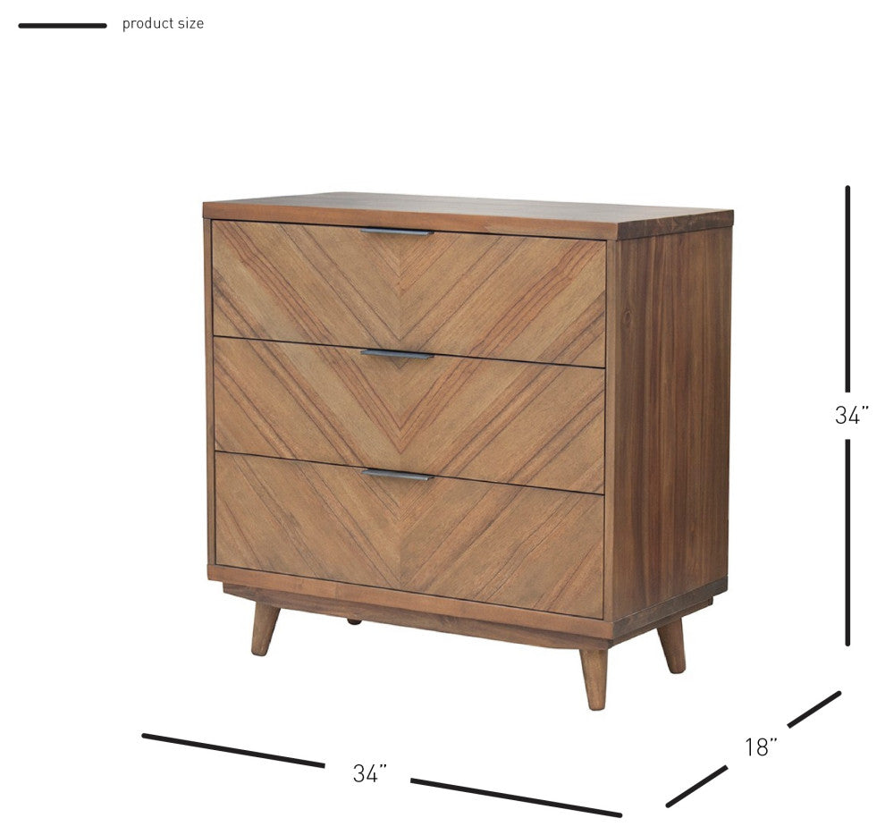 Piero Chevron Chest 3 Drawers