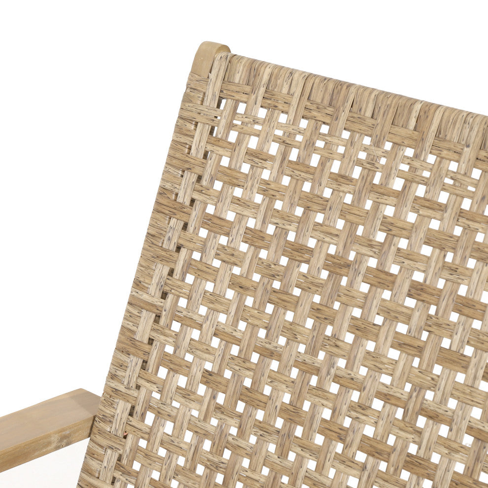 Arlost Outdoor Wicker Lounge Chair With Ottoman, Set of 2
