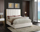 Becca Velvet Upholstered Bed, Cream, King