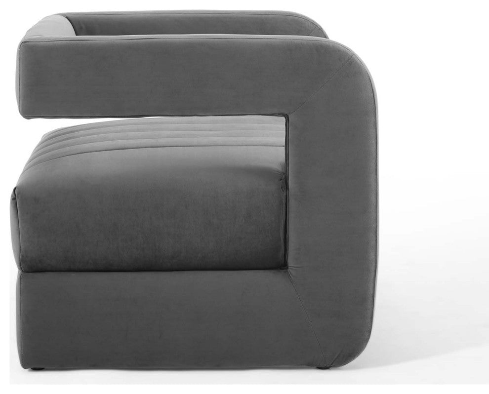 Range Tufted Performance Velvet Accent Armchair Charcoal
