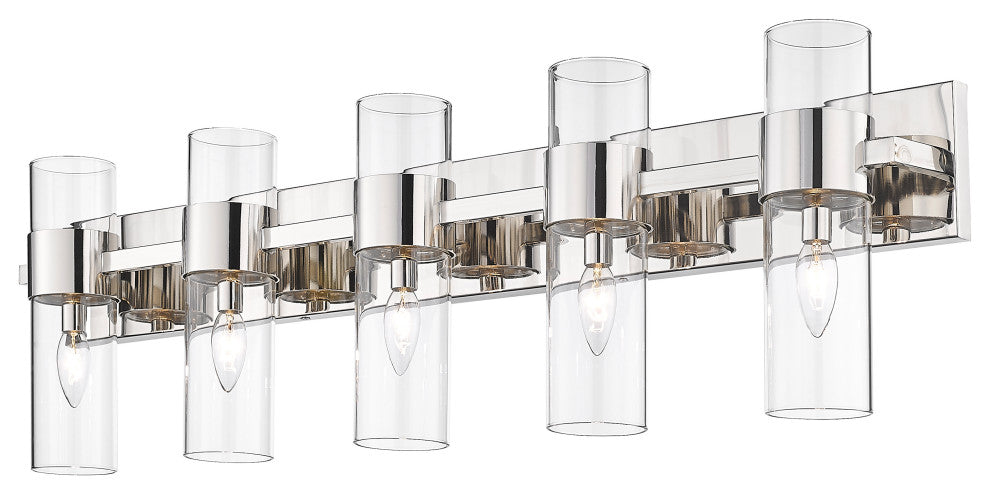 Zlite 343-5V-PN 5-Light Vanity, Clear