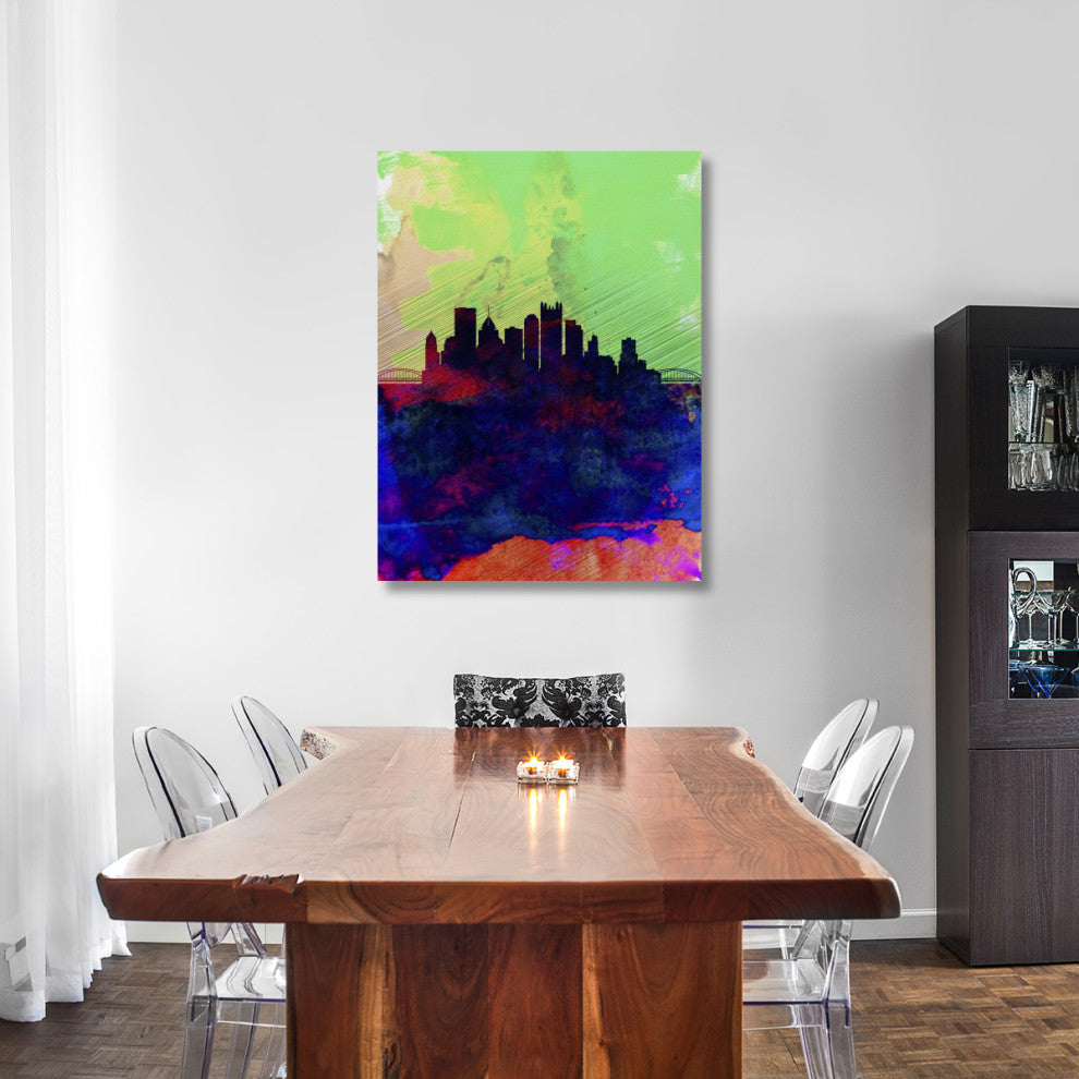 "Pittsburgh Watercolor Skyline" Fine Art Print