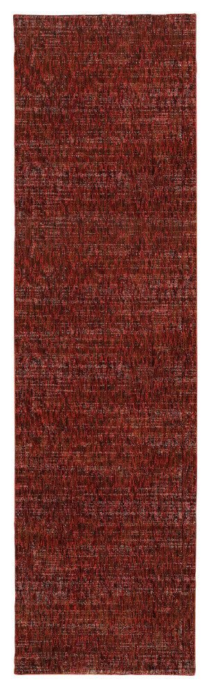 Oriental Weavers Atlas Collection Red/ Rust Solid Indoor Area Rug 2'6"X12'