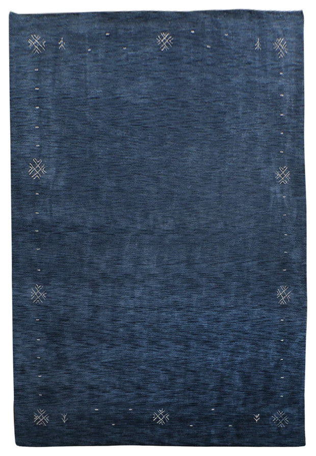 Hand Knotted Loom Wool Area Rug Contemporary, Blue, [Rectangle] 3'x5'