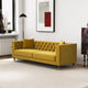 Lewis Mid-Century Modern Luxury Tufted Velvet Sofa, Mustard Yellow