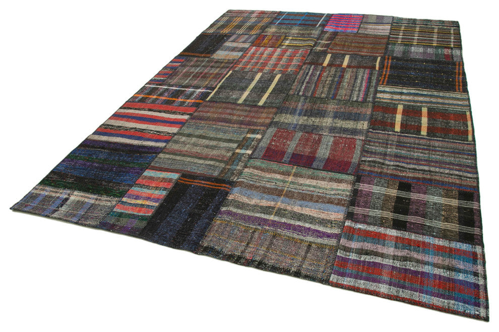 Rug N Carpet - Handmade Oriental 8' 2'' x 11' 11'' Wool Patchwork Kilim Rug