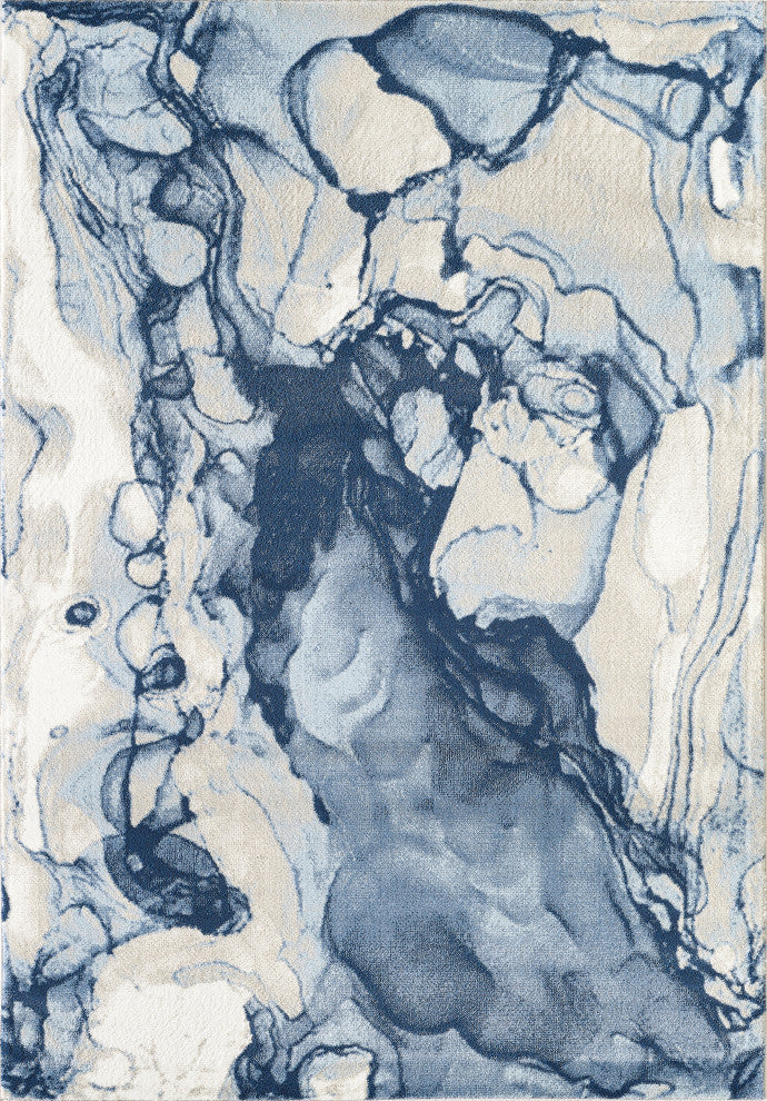 Abani Arto ART140A Abstract Liquid Marble Blue Area Rug