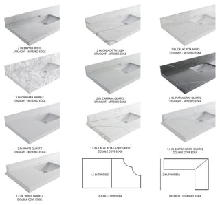 Aberdeen 42 Single Sink Bath Vanity in White 2" Carrara Marble
