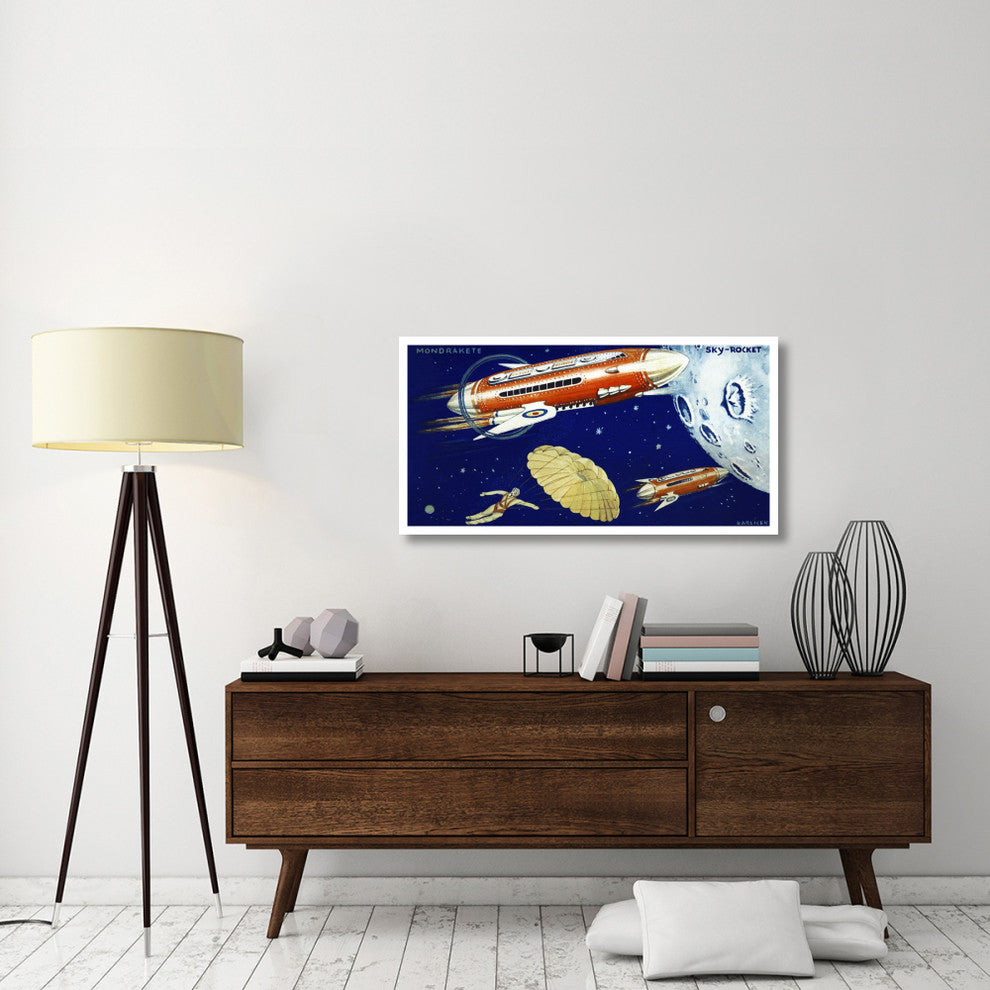 "Mondrakete Sky-Rocket" Digital Paper Print by Retrorocket, 46"x24"