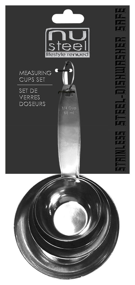 nu steel Max Measuring Cups, Set of 4, Stainless Steel