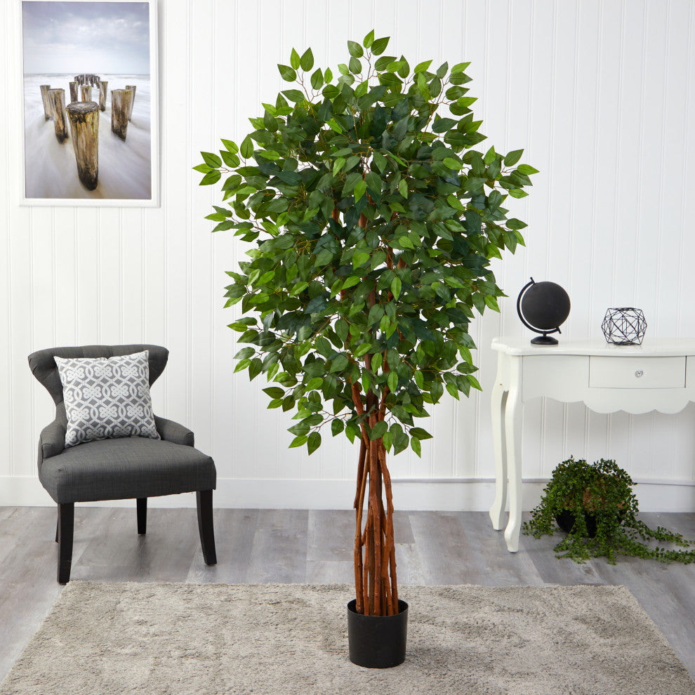5.5' Super Deluxe Natural Trunk Ficus Artificial Tree With Natural Trunk