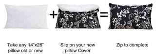 Printed Microfiber Pillow Covers, Set of 2, La Boheme Black