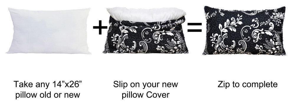 Printed Microfiber Pillow Covers, Set of 2, La Boheme Black